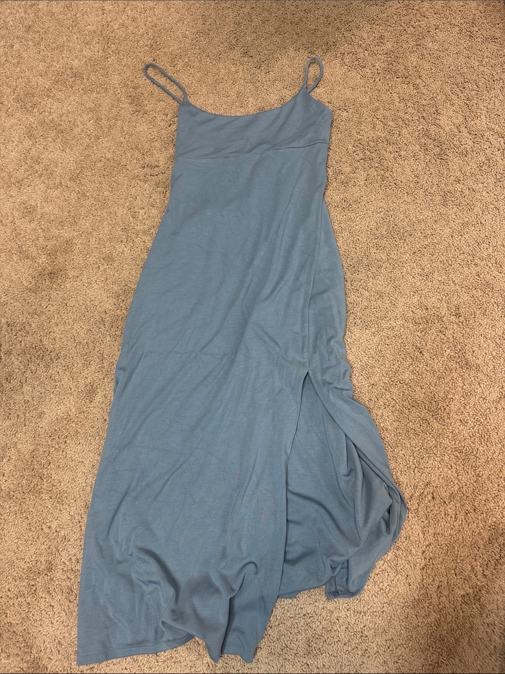 Aritzia Wilfred Blue Spaghetti-Strap Maxi Dress